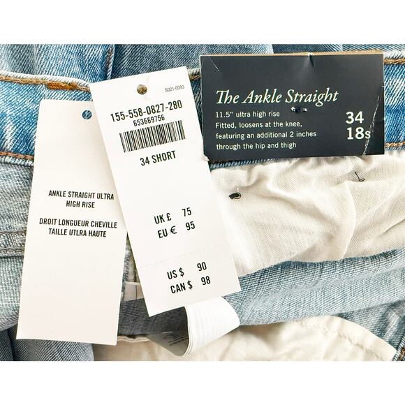 Abercrombie Fitch Womens Curve Love Ultra High Rise Ankle Straight Jean NWT Plus - Picture 11 of 14